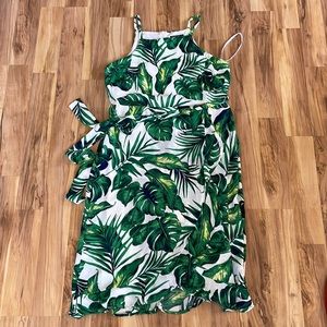 Roz & Ali midi palm leaf dress size XL